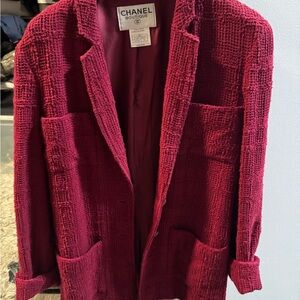 CHANEL Rich Red Textured Blazer